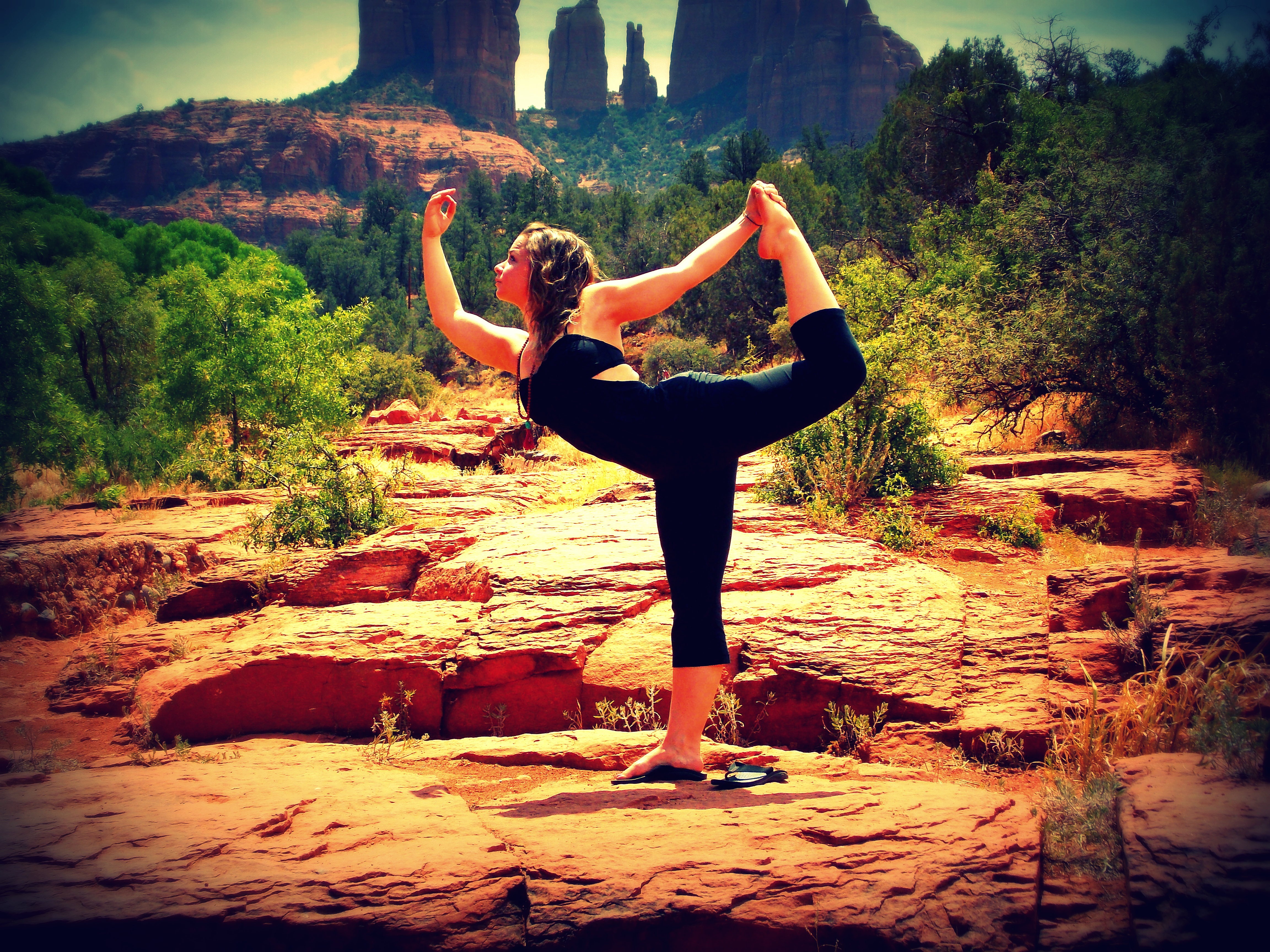 Yogahoudingen danser: evenwicht